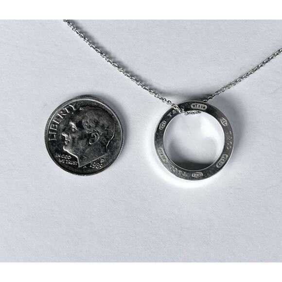 Tiffany & Co. 1837 Collection Sterling Silver .925 Circle Pendant Necklace 16” - Picture 4 of 8